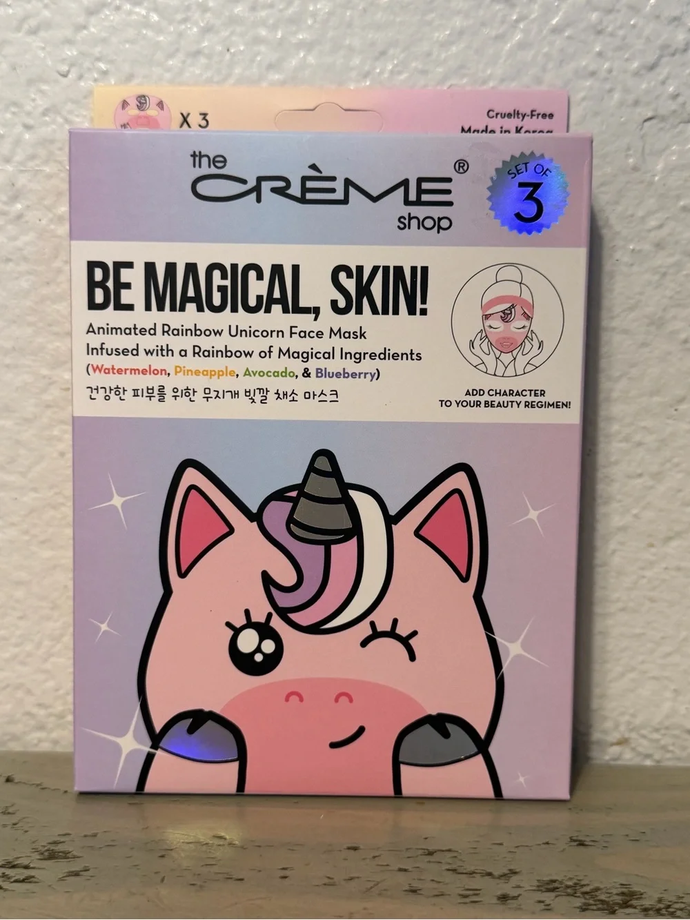 The Crème Shop Be Magical, Skin! Unicorn Face Mask - Pink (Set of 3)